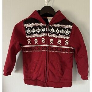 Toughskins Boys Full Zip Fleece Lined Jacket W/Nordic & Skull Print Size LG (7)